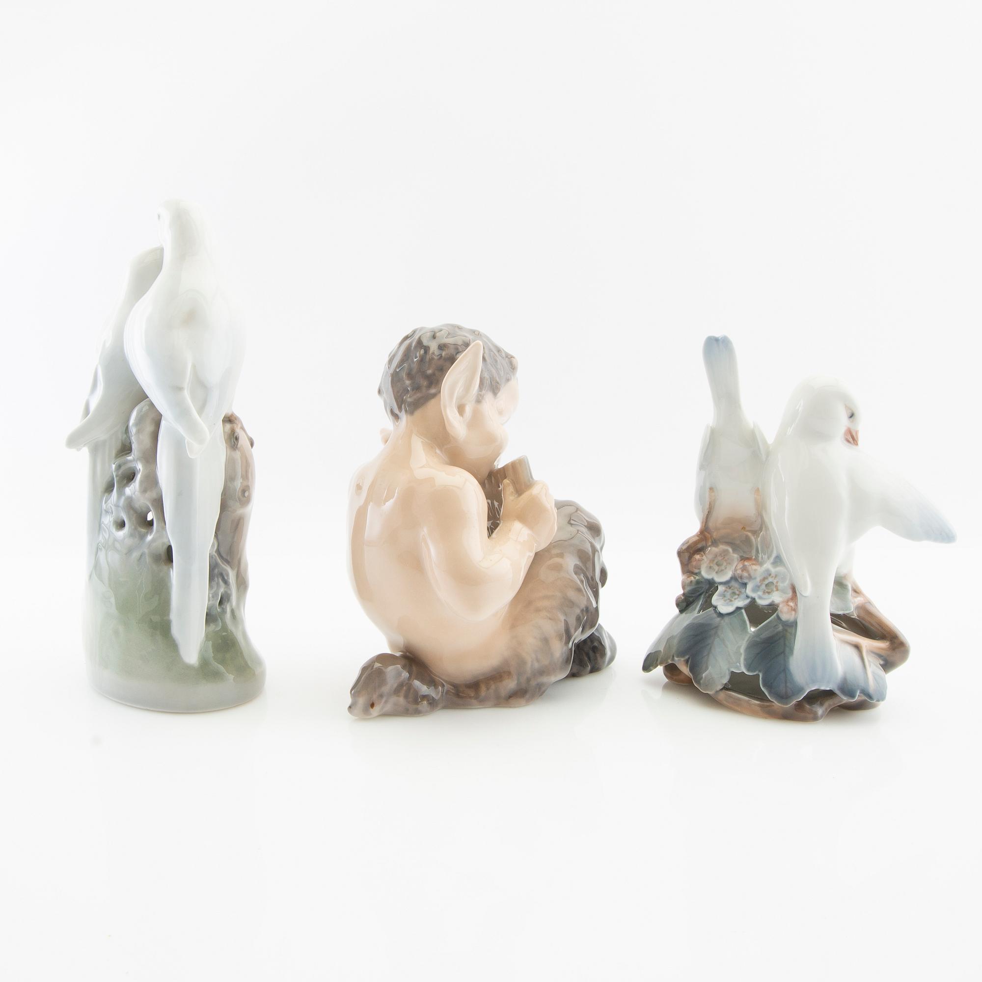 Figurines 3 pcs Royal Copenhagen Denmark porcelain.
