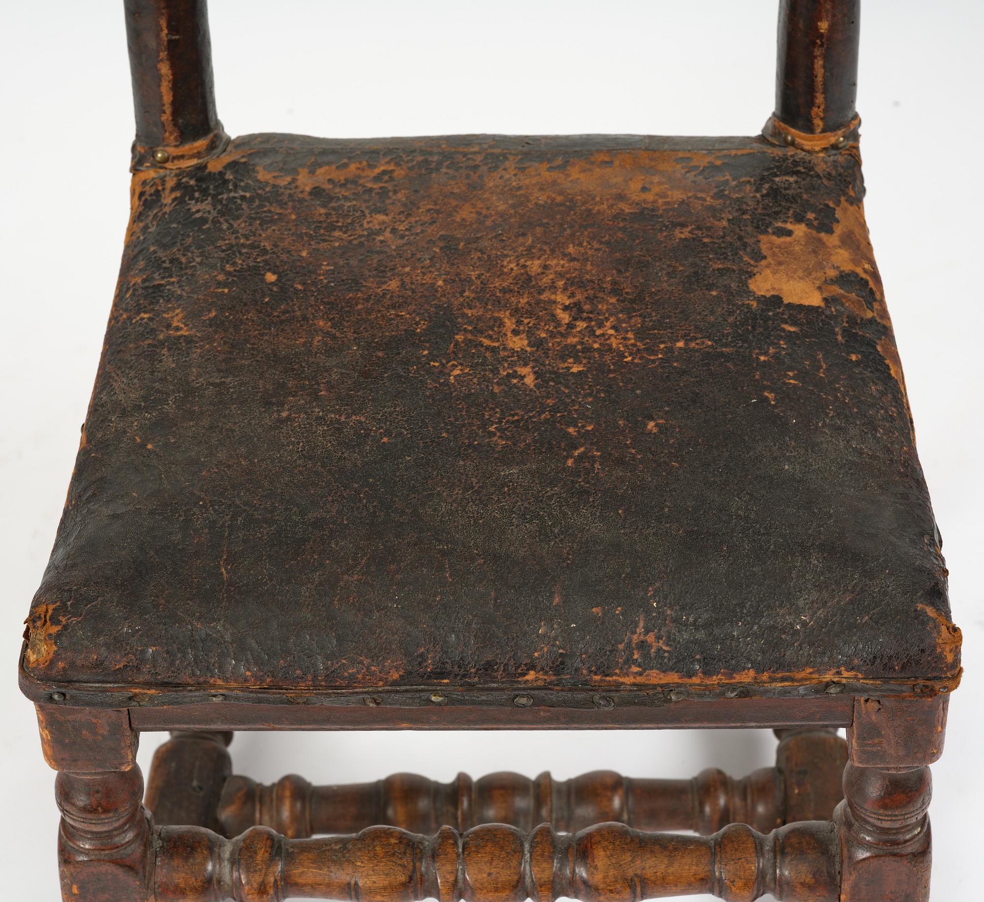 A Swedish baroque chair, late 17th century.