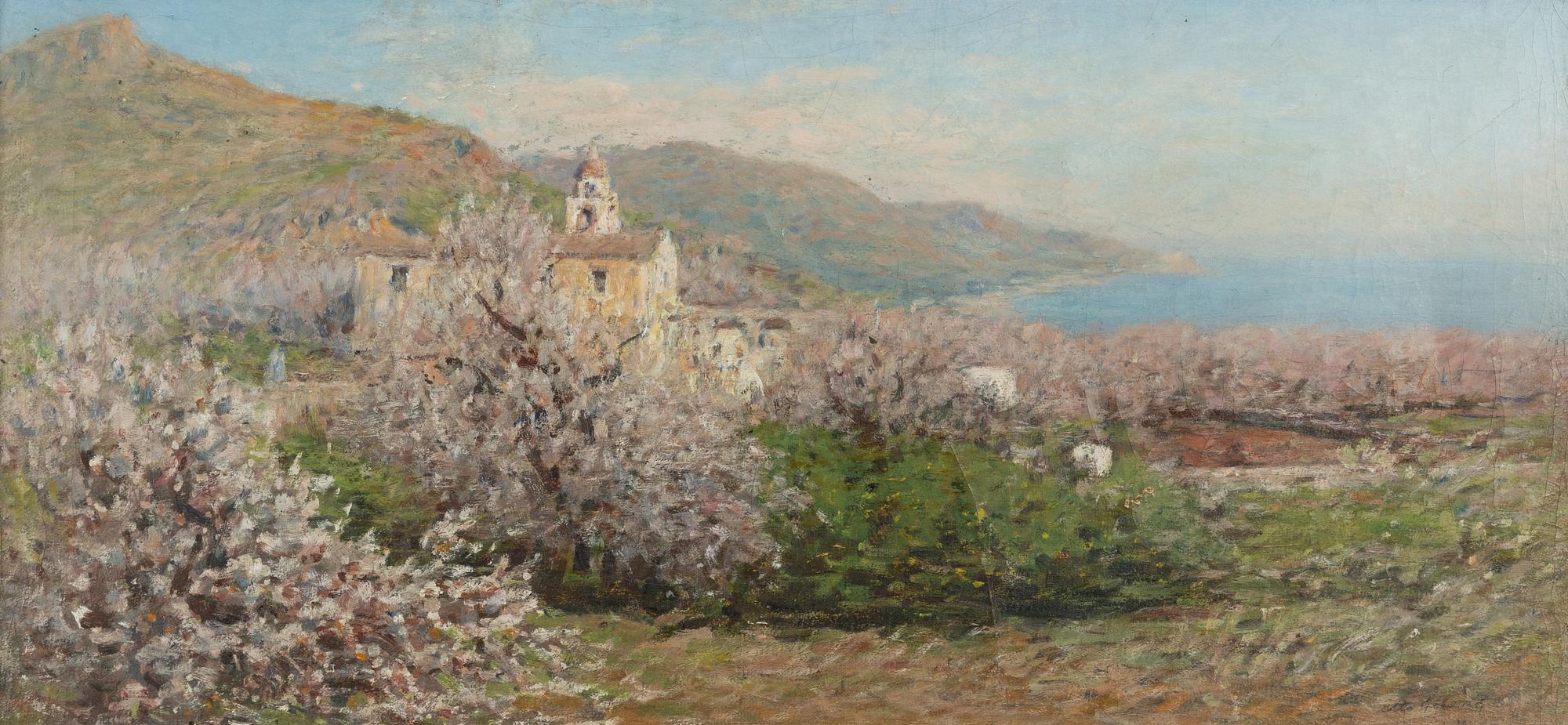 Otto Geleng, attributed to, Vue from Taormina, Sicily.