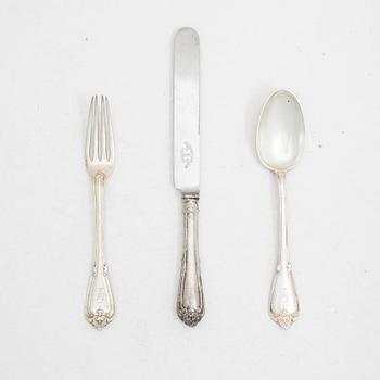 A Swedish silver cutlery set, model 'Greque', mark of Lars Larsson & Co, Gothenburg 1874 (25 pieces).