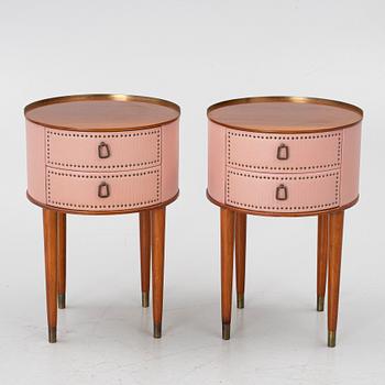 A pair of bedside tables, a pair, Halvdan Petterssons Möbelfabrik, Tibro, mid-20th century.