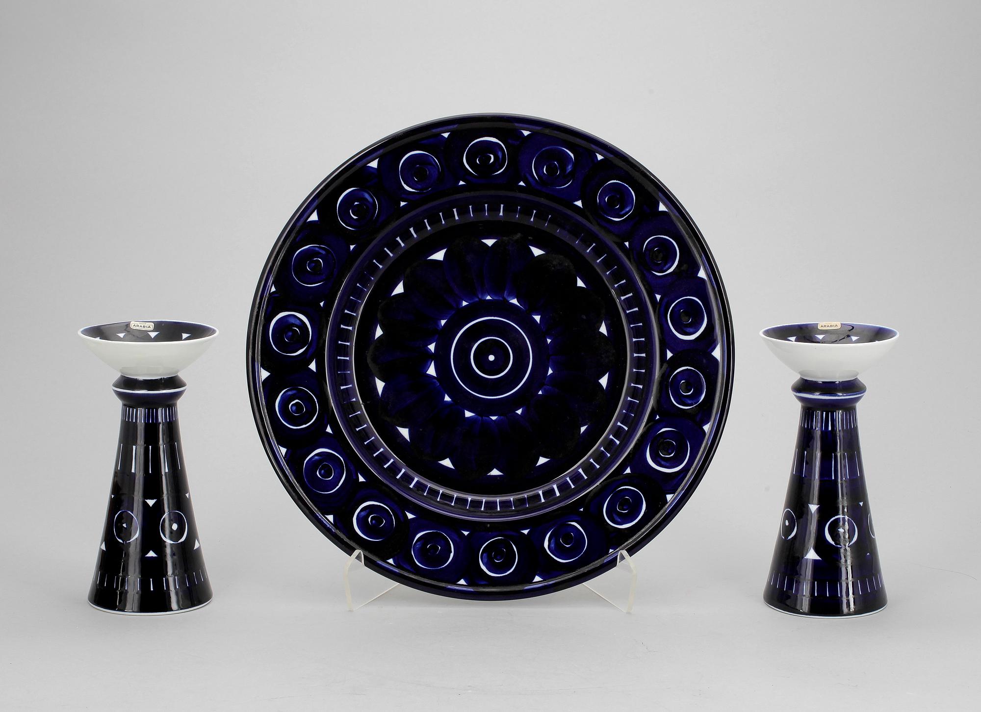 PARTI PORSLIN, 3 delar, "Valencia", Ulla Procopé, Arabia, 1900-tal.