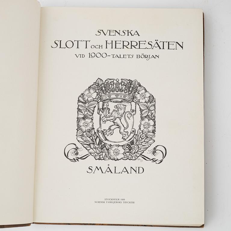 "Svenska slott och herresäten vid 1900-talets början", 5 vol, Stockholm 1908-14; samt Ny följd 4 vol, Stockholm 1918-23.