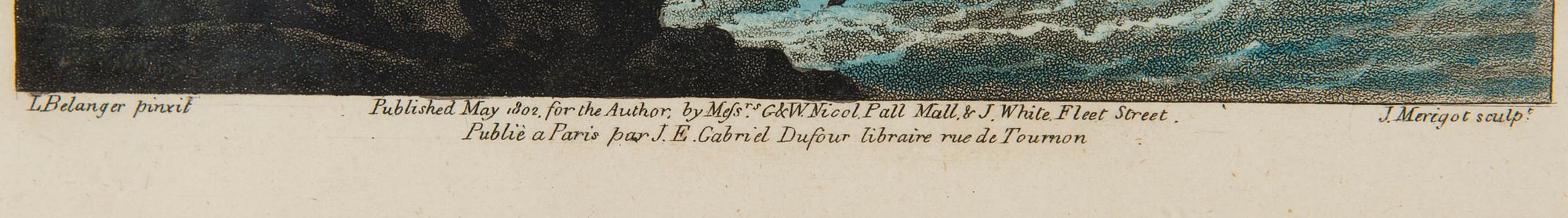 Ur "Voyage Pittoresque de Scandinavia", efter Louis Belanger, Landskap från Muonio.