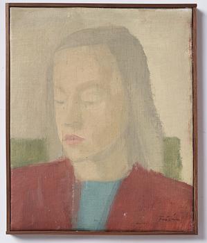 Vera Frisén, oil on relined canvas, signed.