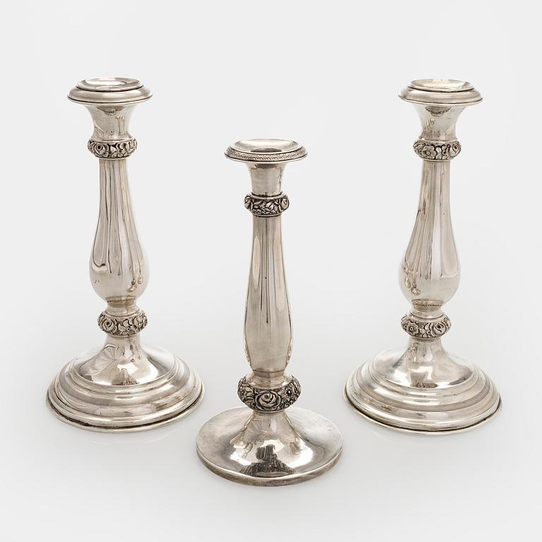 Ljusstakar, 3 st, silver, Österrike-Ungern 1807-1922.