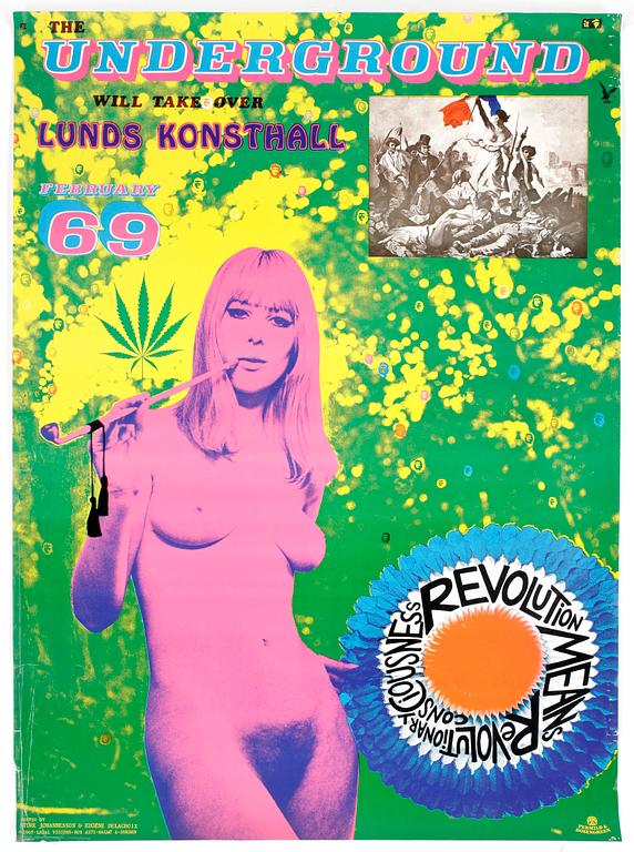 STURE JOHANNESSON, utställningsaffisch, färgoffset, 1969.