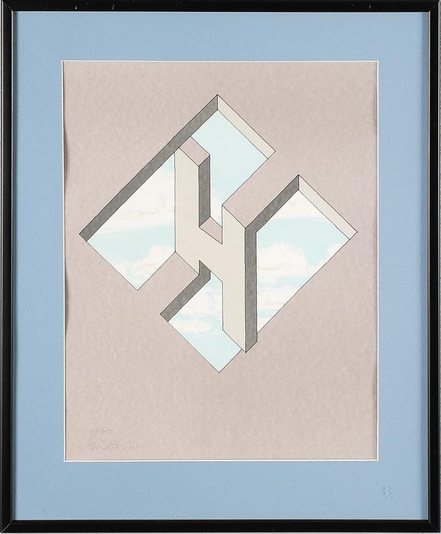 OSCAR REUTERSVÄRD, färgliotgrafi, signerad och numrerad 80/150.