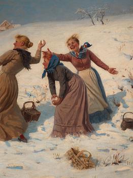 Hans Dahl, Throwing snowballs.