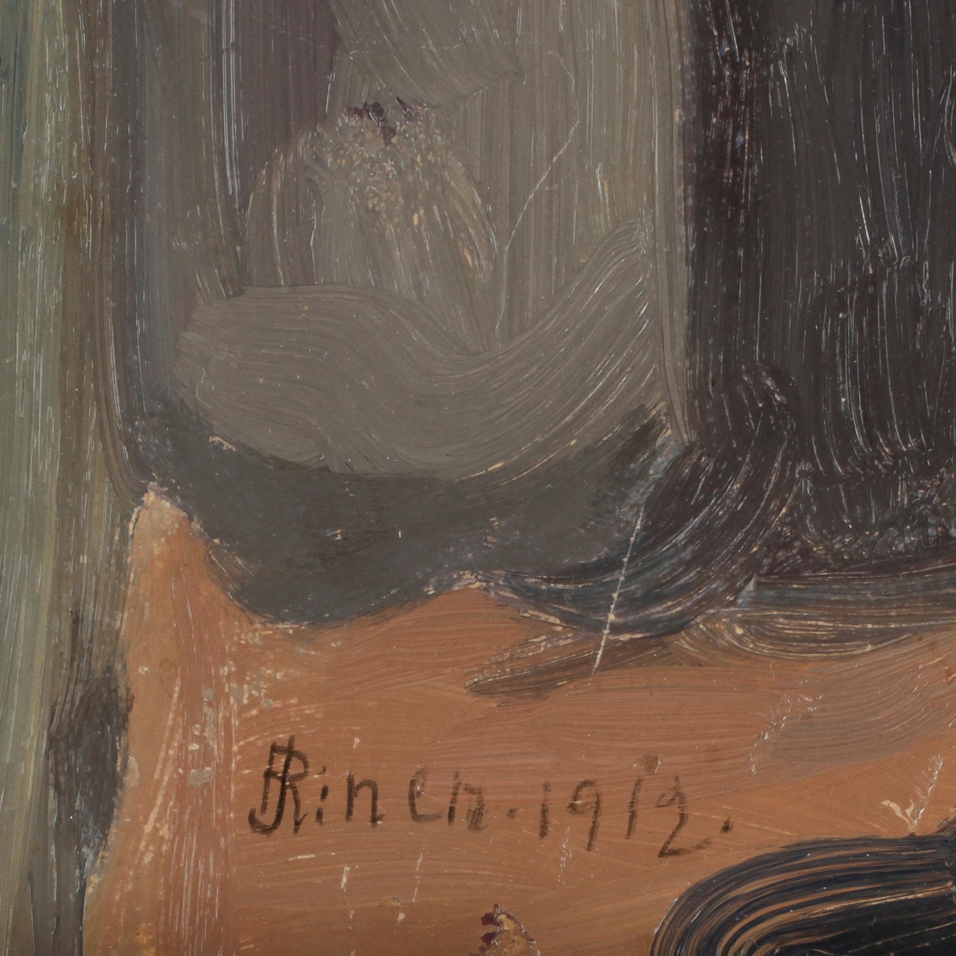 JUHO RISSANEN, olja på pannå, sign o dat 1912.