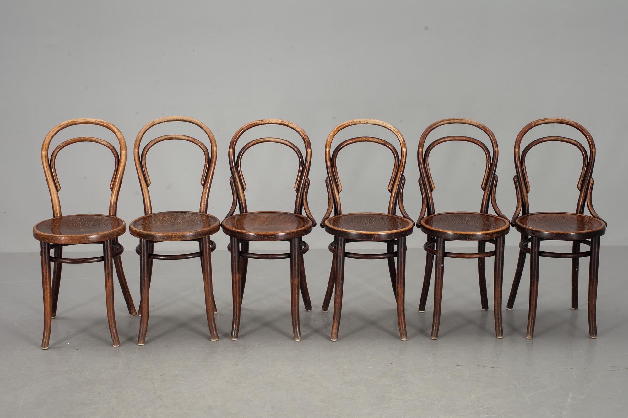 STOLAR, 6 st, Thonet, 1900-talets första fjärdedel.