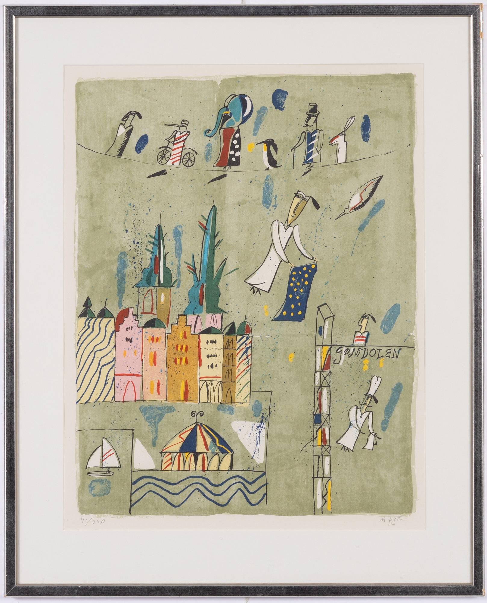 Madeleine Pyk, Komposition med stad i fonden.