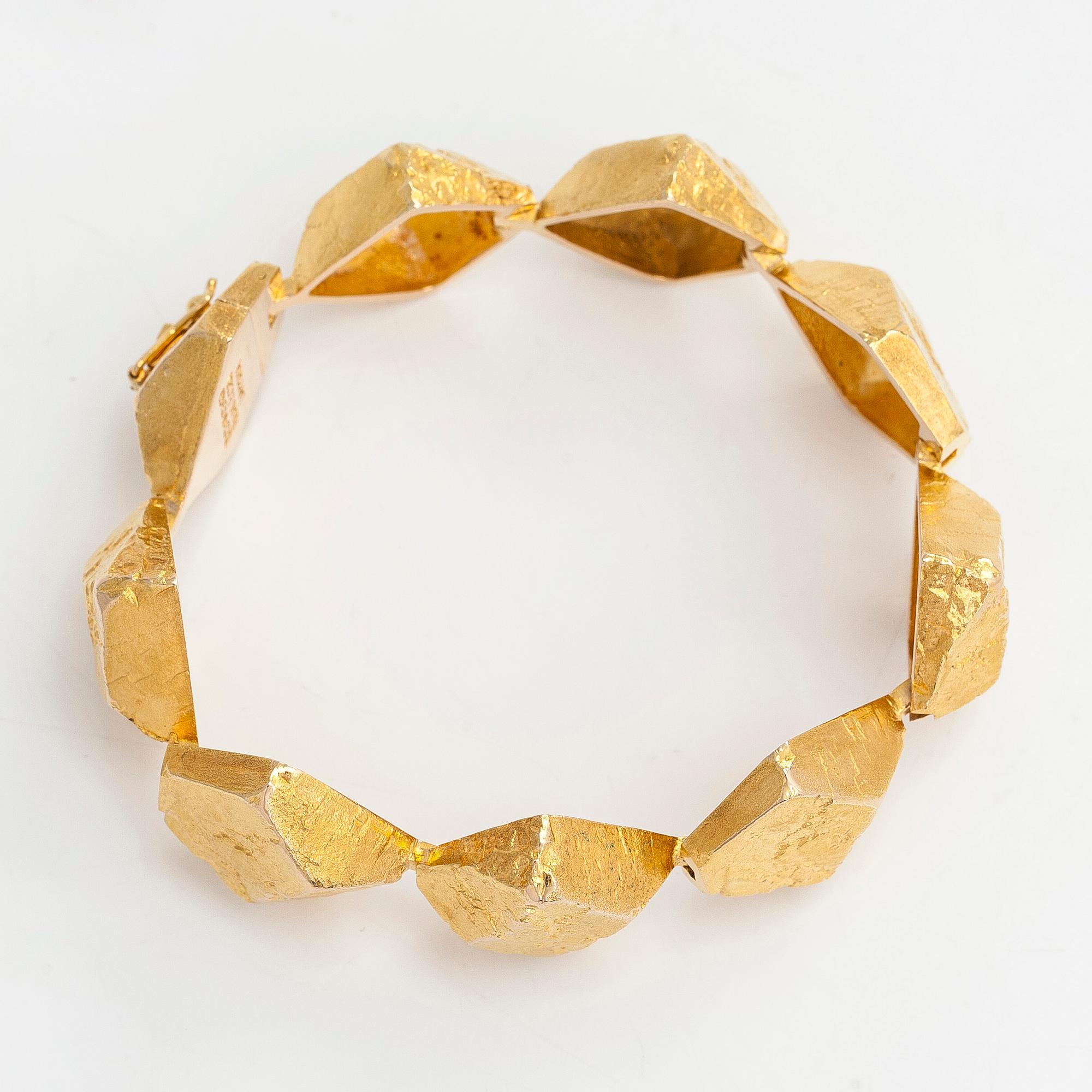 Björn Weckström, armband, "Lapplands stenar", 14K guld. Lapponia 1972.