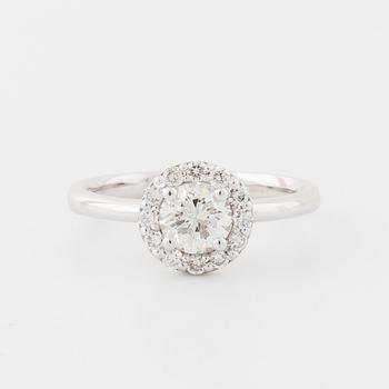 A brilliant cut diamond ring.