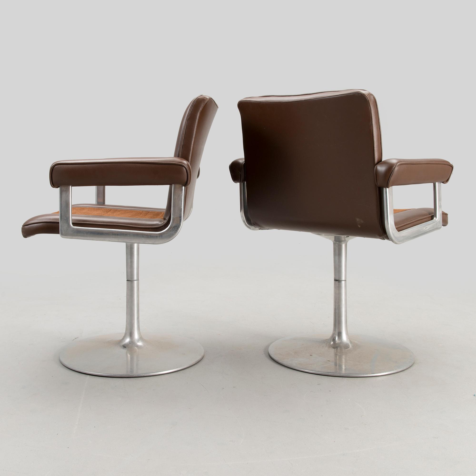2+1 1960s 'Silver wing' armchairs for Asko, Finland.