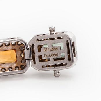 Armband, 18K vitguld med multifärgade safirer och diamanter.