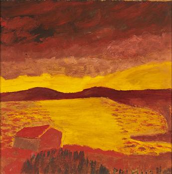 Primus Mortimer Pettersson, olja på pannå, signerad Primus.