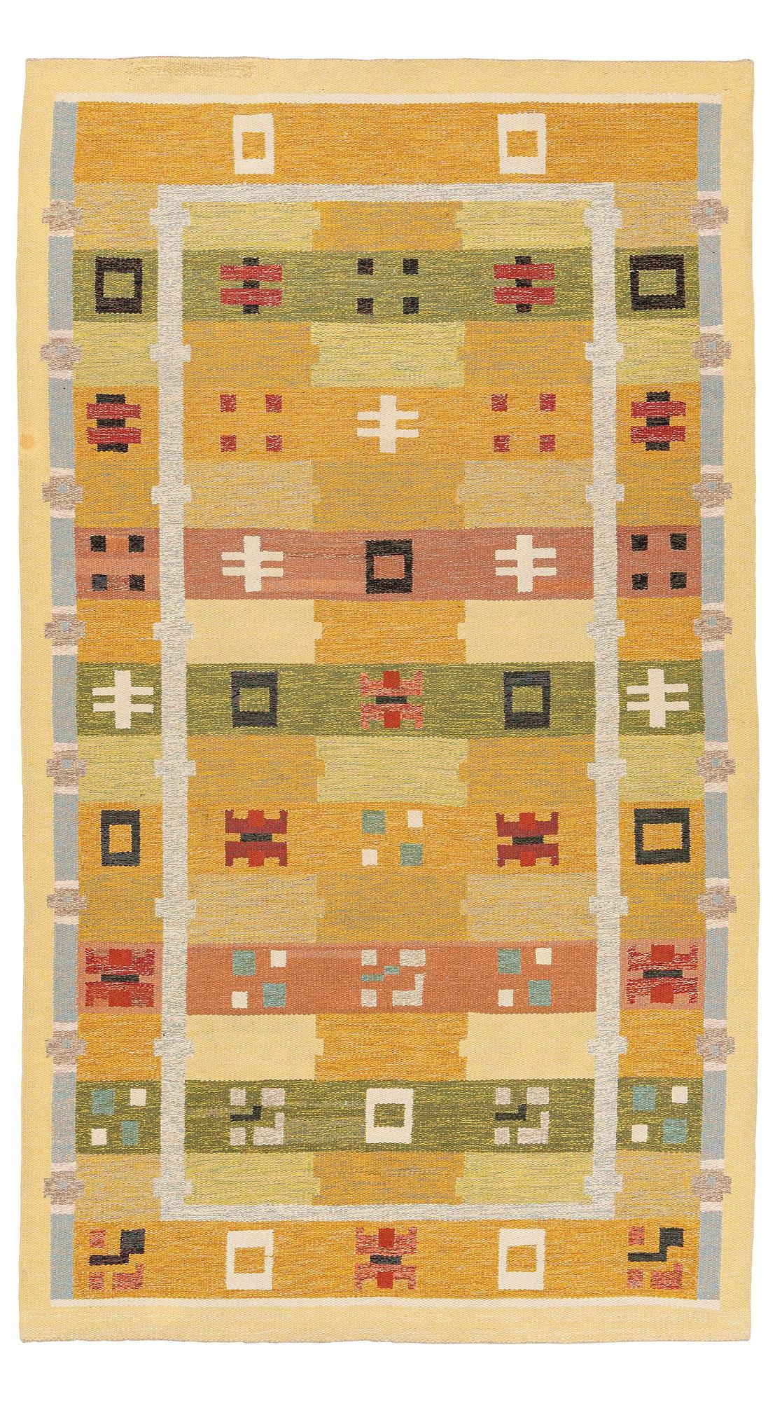 Agda Österberg, a carpet, flat weave, c. 315 x 180 cm, signed.
