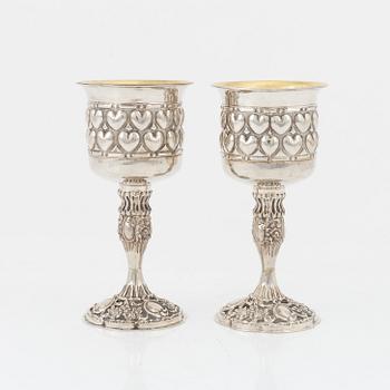 Kalkar, 6 st, silver, troligen Norge, 1900-tal.