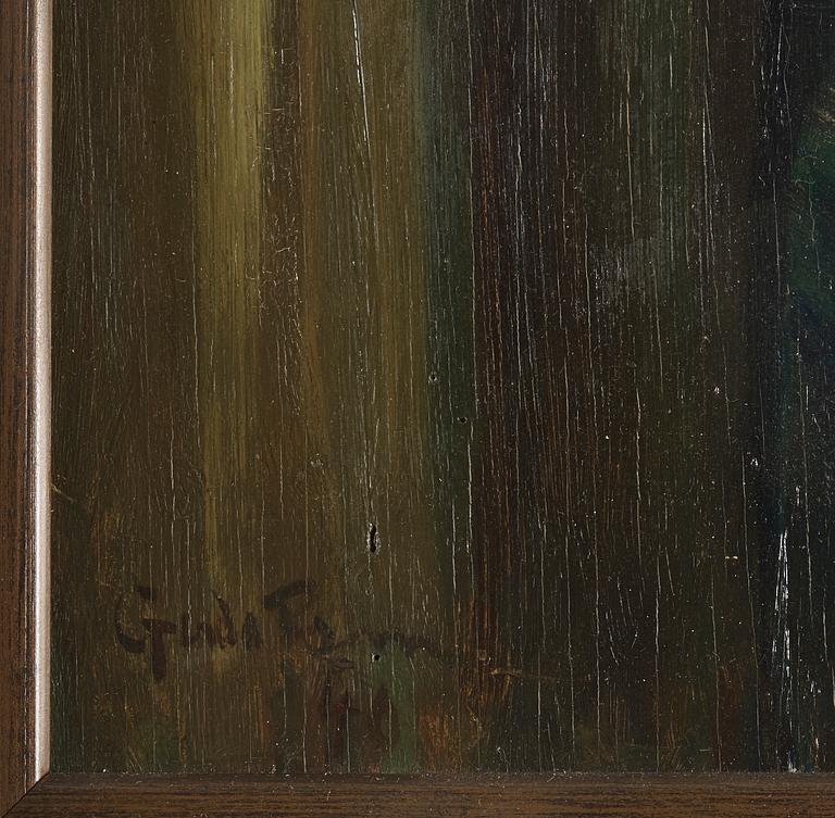 GERDA PALM, olja på pannå, signerad och daterad -40.