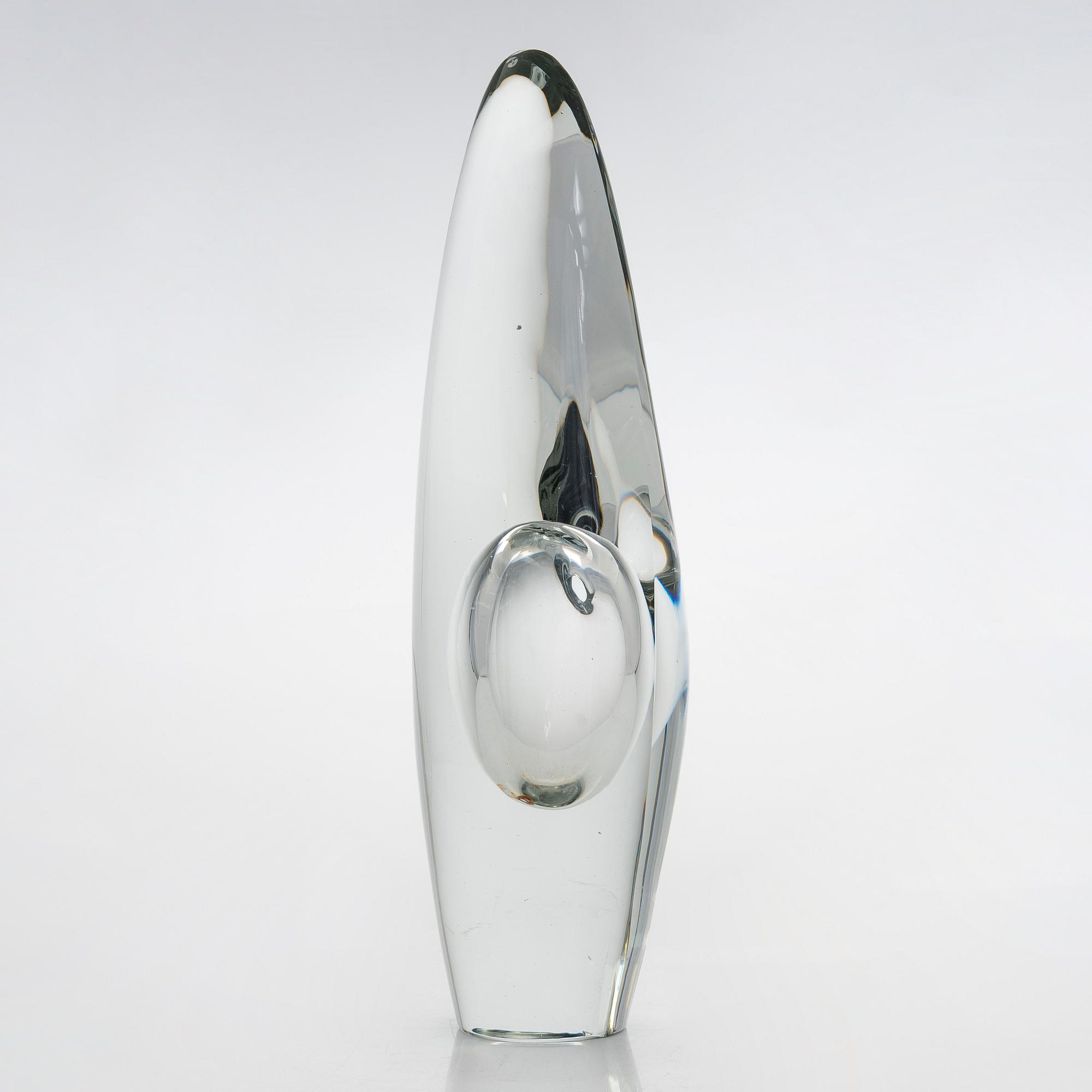 Timo Sarpaneva, Glass sculpture 'Orchid', signed Timo Sarpaneva Iittala -54.