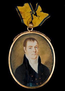 SALOMON HOFLING, miniatyr, gouache på ben, sign o dat 1808.