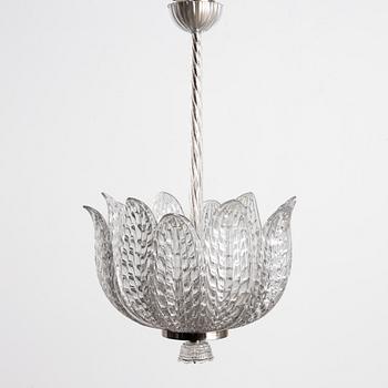 Fritz Kurz, taklampa, modellnummer "KD 946/1" Orrefors 1940-50-tal.