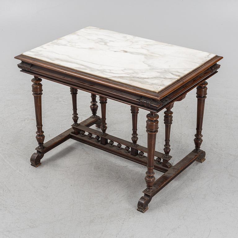 A center table with marble top, 19th Century.