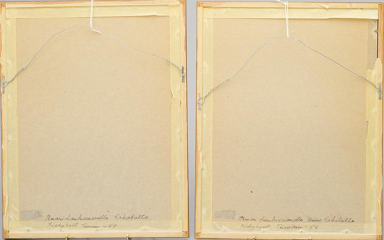 UUNO ESKOLA, 2 piirrosta, signeerattu ja päivätty Dresden 1919 & -20.