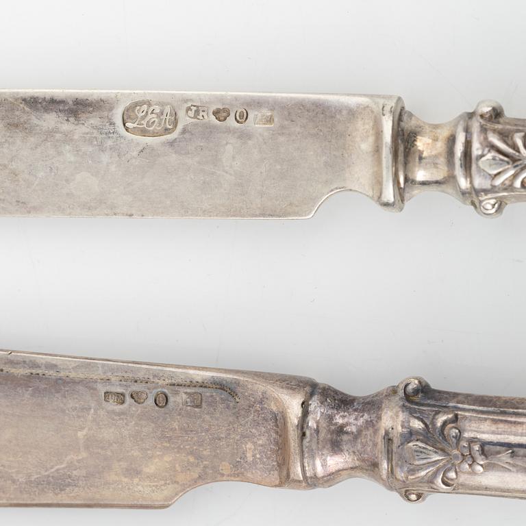 A 89-piece silver flat wear set, mostly J.Rönnqvist, Örebro, Sweden, 1884-1911.