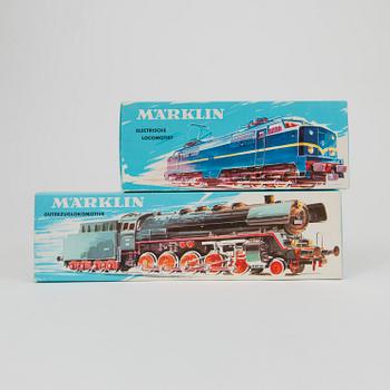 MÄRKLIN, 2 stycken lok, skala H0 Tyskland, 1960-tal.