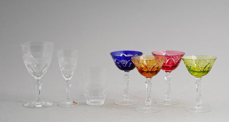 SERVISDELAR, 30 delar (21+9) glas, "Rio", Edvard Hald, Orrefors.