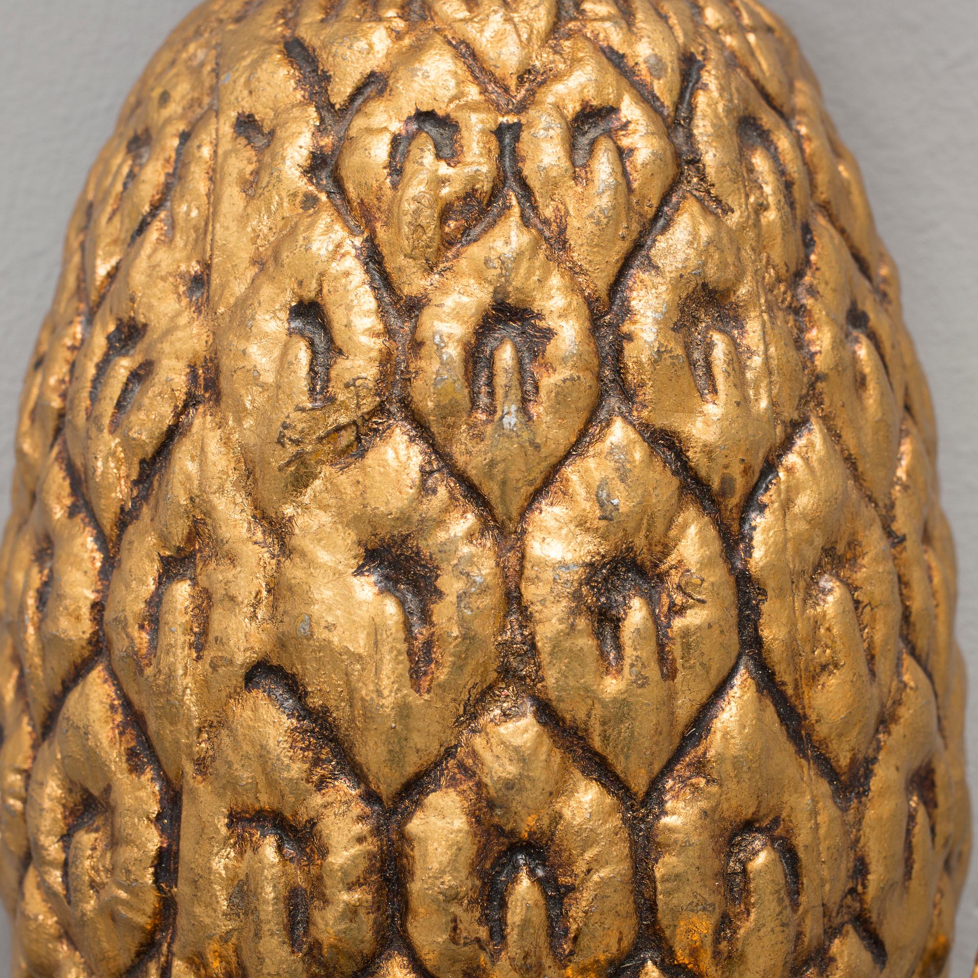 A pineapple-shaped metal wall-lamp, second half of 20th century.