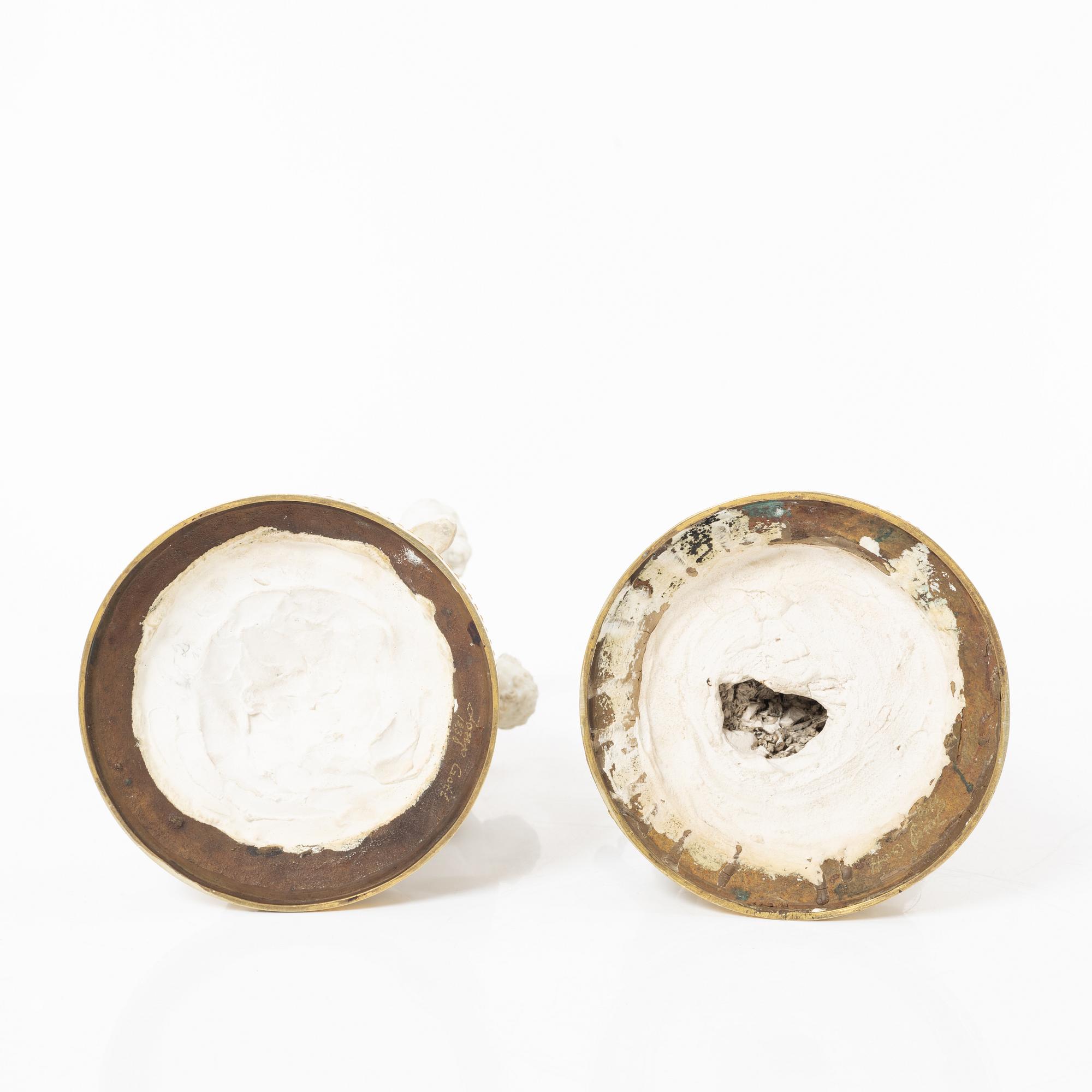 Figurgrupper, ett par, efter Joseph Gott, troligen England, sent 1800-tal.