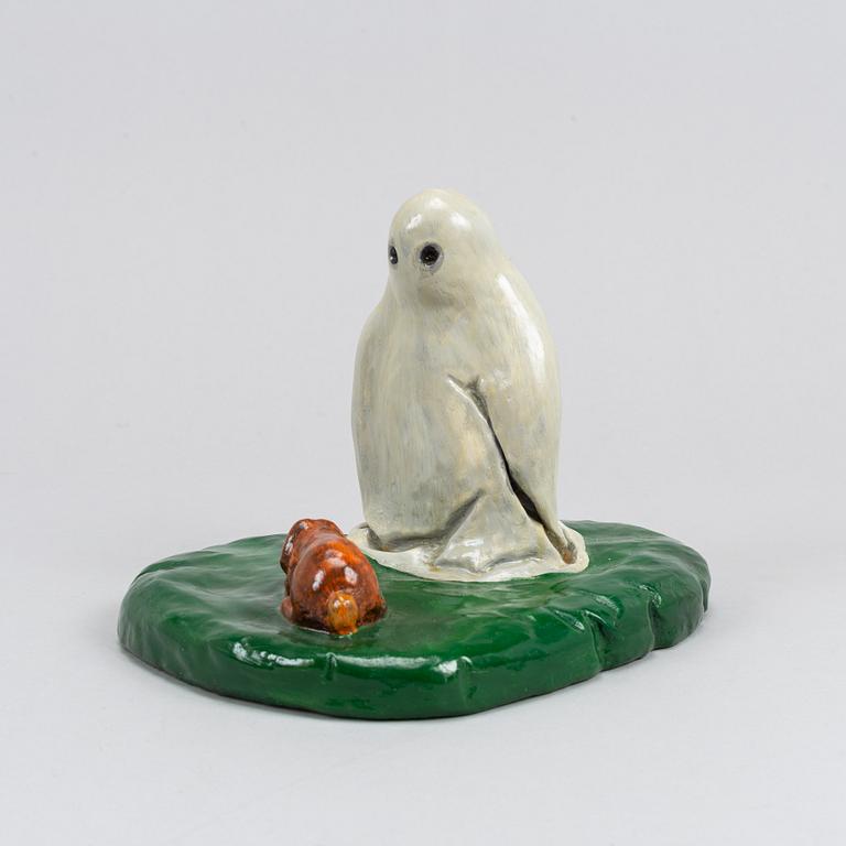 Richard Johansson, sculpture, pinted and glazed cement, signed and dated 2003.