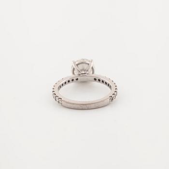 A brilliant cut diamond ring.