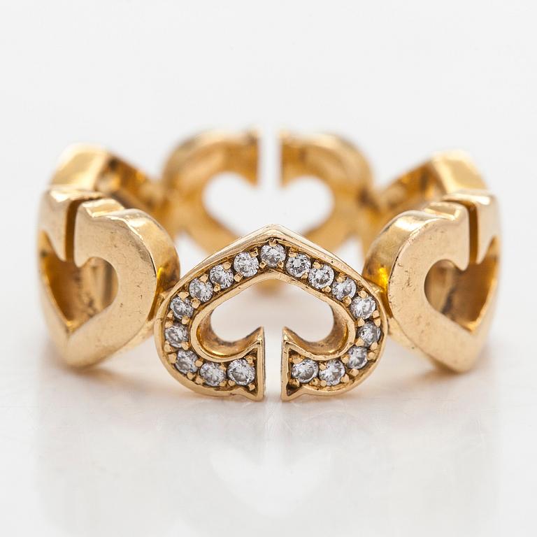 Cartier, an 18K white gold 'C de Cartier' ring with diamonds.