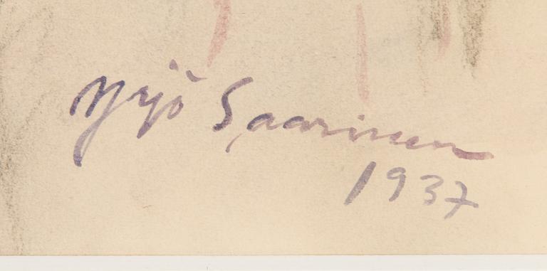 Yrjö Saarinen, vesiväri, signeerattu ja päivätty 1937.