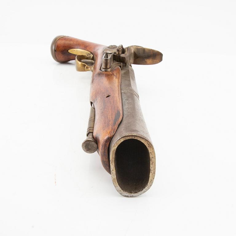 Pistoltrombon med flintlås, 1700- / 1800-talsmodell, senare tillverkning.