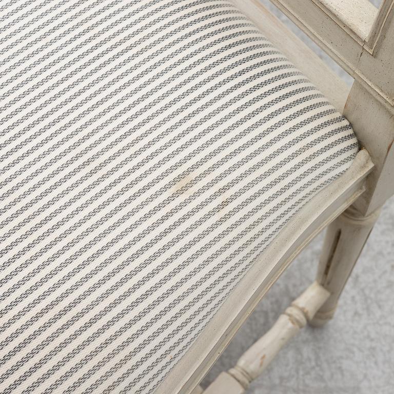 Eight Gustavian style chairs, late 20th Century.