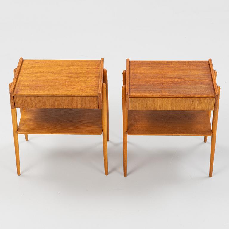 A pair of bedside tables, Carlströms & Co Möbelfabrik, Bjärnum, 1950's/60's.