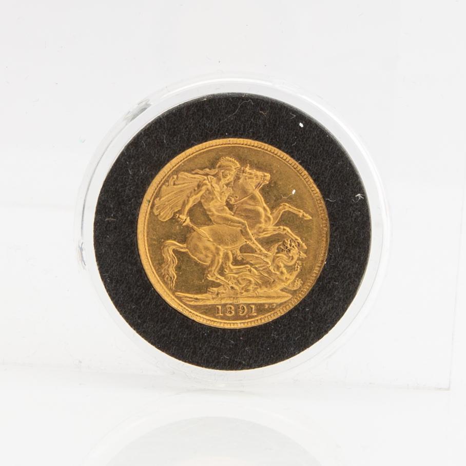 Guldmynt Storbritannien, Drottning Victoria 1 Sovereign, 1890.
