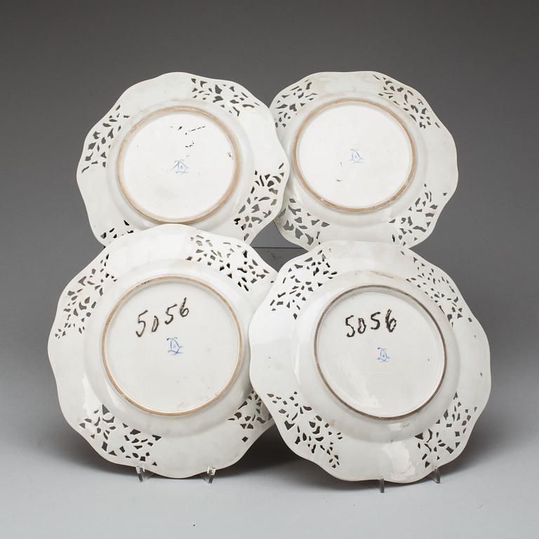TALLRIKAR, 4 st, Sevres, 1800-talets andra hälft.