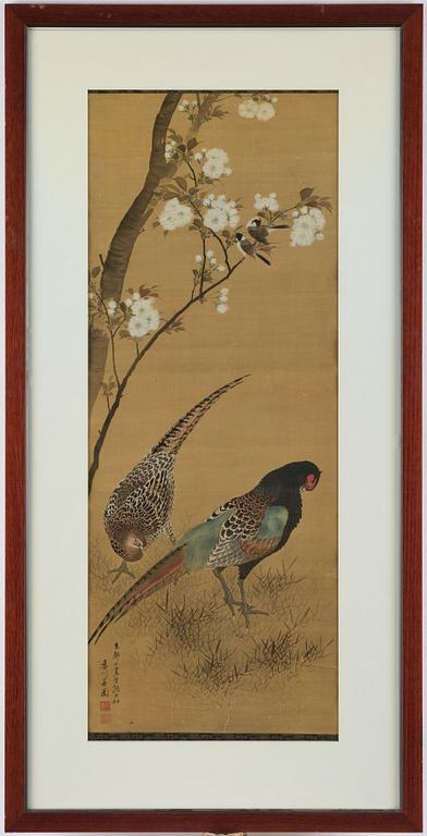 Unidentified artist, 'Pheasant pair', China, late Qing dynasty/circa 1900.