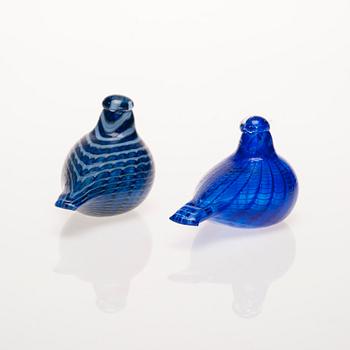 FIGURINER, 2 st, glas, signerade O. Toikka Nuutajärvi.