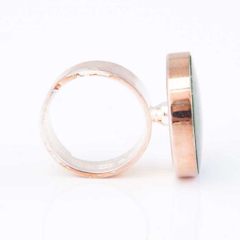 RIIPUS, RANNEKORU, SORMUS JA RINTANEULA, sterlinghopea ja kromidiopsidi, Kultateollisuus Ky Viljanen, Turku, 1974-75.