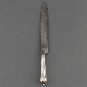 Petter Åkerman, transcherkniv, silver,  Stockholm 1771. Rokoko.