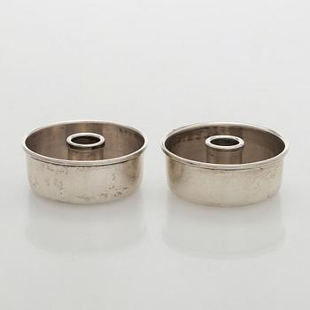 Bertel Gardberg, a pair of silver 'Birgitta' candle holders, model 22908, Hopeatehdas oy, Helsinki 1957.