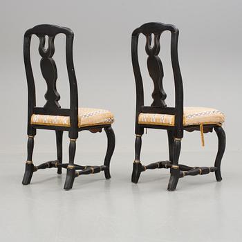 STOLAR, ett par, senbarock, 1700-tal.