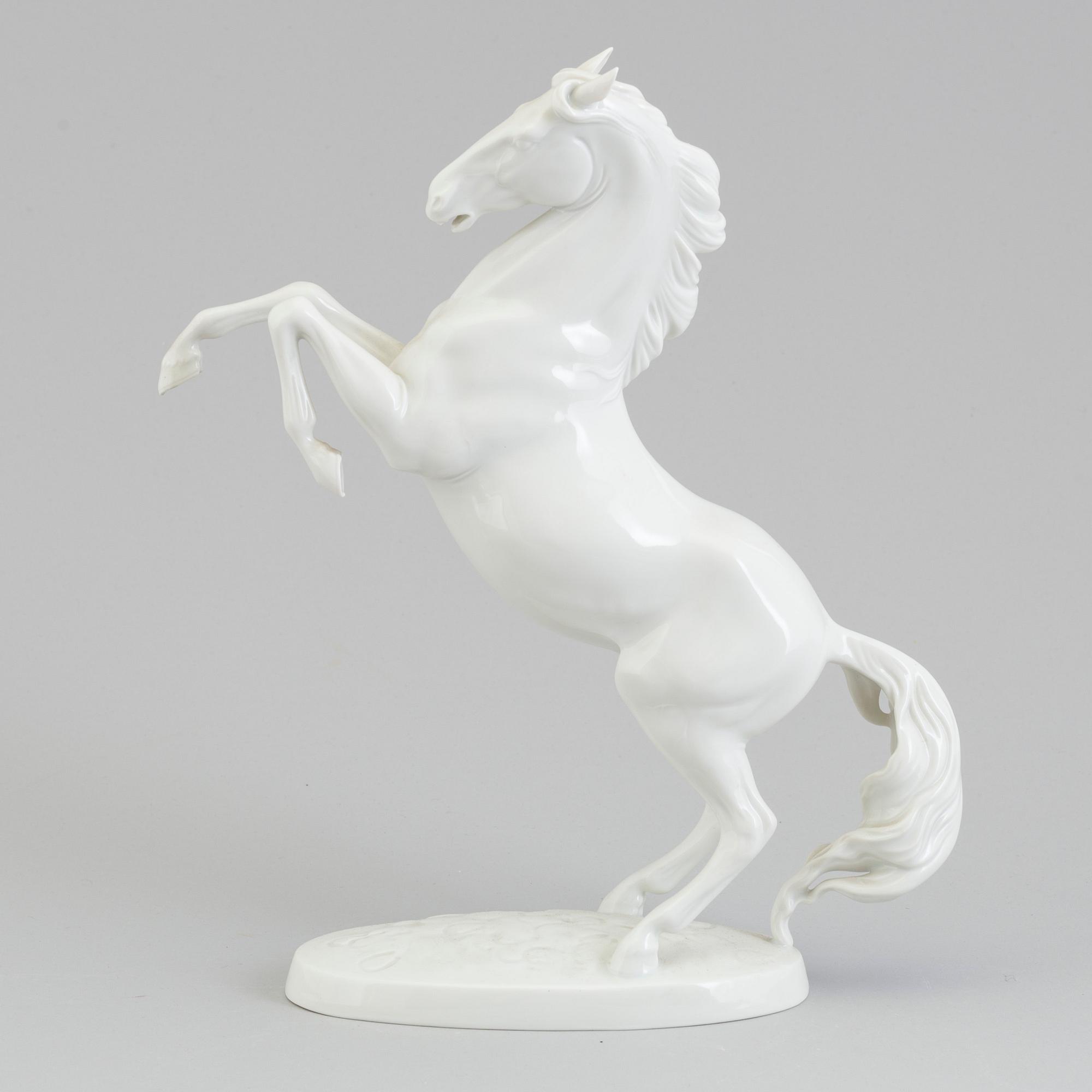A Vienna Augarten porcelain figure of a stallion, Austria, 20th Century.